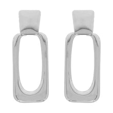 Load image into Gallery viewer, Silver Rectangular Earrings
