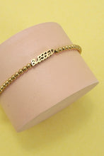 Load image into Gallery viewer, BLESSED Beaded Gold Stretch Bracelet
