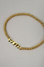 Load image into Gallery viewer, FAITH Beaded Gold Stretch Bracelet
