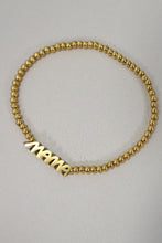 Load image into Gallery viewer, MAMA Beaded Gold Stretch Bracelet
