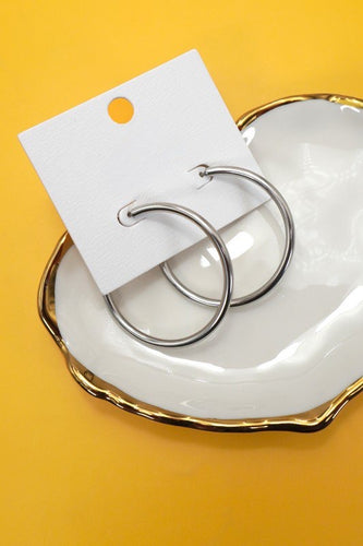Silver Colored Hoops