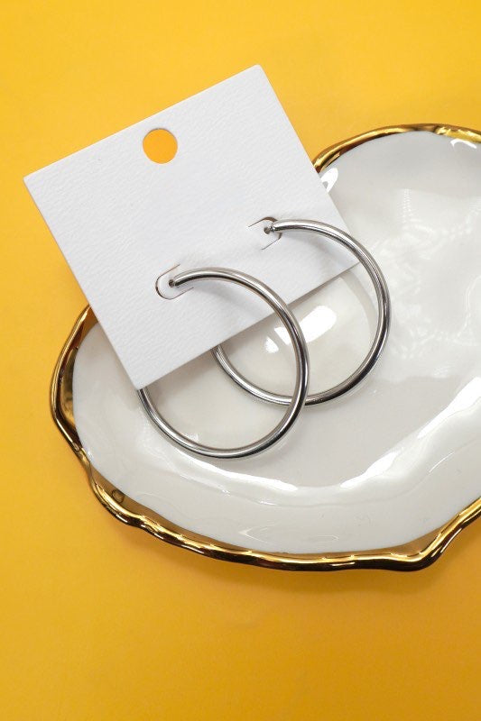 Silver Colored Hoops