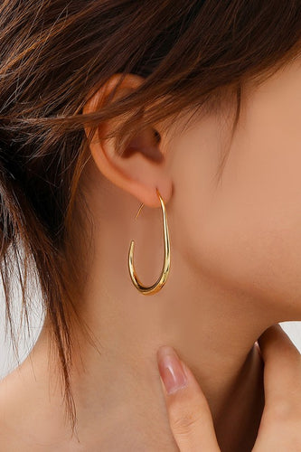 Large Gold Teardrop Hoops