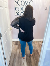 Load image into Gallery viewer, Black Leopard Mesh Long Sleeve Sweetheart Top
