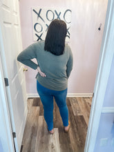 Load image into Gallery viewer, Olive Ruffled Wooden Button Down Long Sleeve Top
