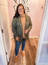 Load image into Gallery viewer, Plus Size Olive Utility Jacket With Hood
