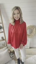 Load and play video in Gallery viewer, Red Tie Back Long Sleeve Top
