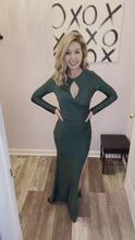 Load and play video in Gallery viewer, Hunter Green Long Sleeve Maxi Dress
