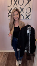 Load and play video in Gallery viewer, Black &amp; Leopard Lining Collared Blazer
