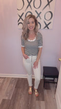Load and play video in Gallery viewer, Black &amp; White Striped Scalloped Top
