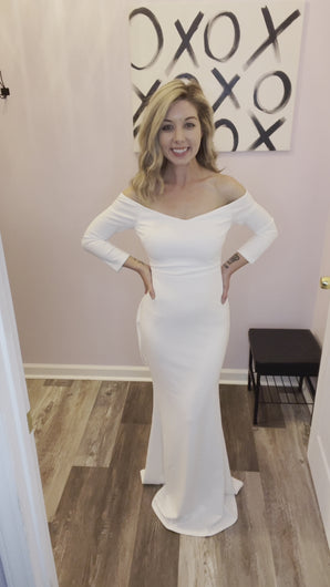 Ivory Off Shoulder Maxi Dress