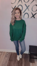 Load and play video in Gallery viewer, Green Braided Sleeve Sweater
