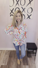 Load and play video in Gallery viewer, Multi Colored Paisley Print Long Sleeve Top

