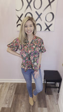 Load and play video in Gallery viewer, Multi Colored Paisley Bubble Sleeve Top
