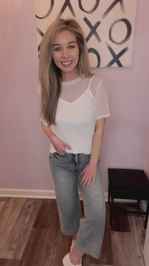 White Sheer Mesh Tank & Top