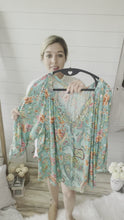 Load and play video in Gallery viewer, Plus Size Turquoise Floral And Paisley Print Top
