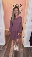 Load and play video in Gallery viewer, Dusty Burgundy Babydoll Tiered Ruffle Dress (Sizes: S-3XL)
