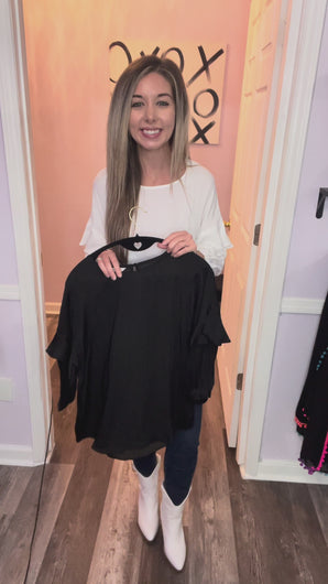 White Ruffled Long Sleeve Top