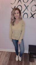 Load and play video in Gallery viewer, Khaki Twisted Ribbed Design Sweater
