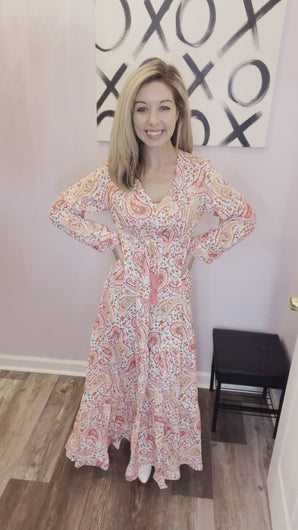 Boho Paisley Print Maxi Dress