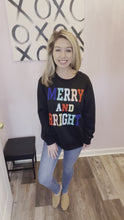 Load and play video in Gallery viewer, Black Merry &amp; Bright Lightweight Pullover
