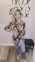Load and play video in Gallery viewer, Multi Colored Floral Pattern Long Sleeve Top
