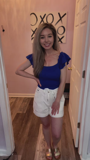 JUDY BLUE White High Waist Jogger Shorts (Sizes: S-3XL)