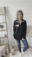 Load and play video in Gallery viewer, Black and Khaki Quilted Pullover
