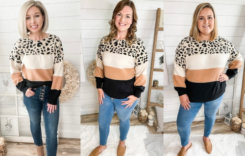 Leopard Colorblock Sweater