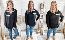 Load image into Gallery viewer, Black and Khaki Quilted Pullover
