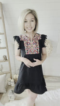 Load and play video in Gallery viewer, Boho Print PomPom Dress
