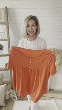 Load and play video in Gallery viewer, Plus Size Orange Buttoned Top
