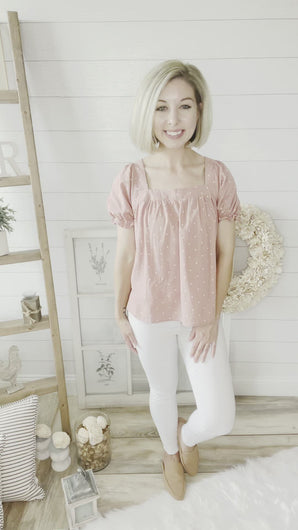 Polka Dot Tie Back Top
