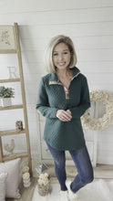 Load and play video in Gallery viewer, Green and Plaid Elbow Pad Quilted Pullover
