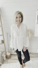 Load and play video in Gallery viewer, Ruffled Lace Lined Swiss Dot Top
