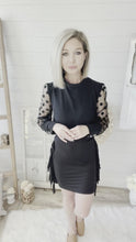 Load and play video in Gallery viewer, Black Mini Skirt With Side Fringe
