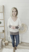 Load and play video in Gallery viewer, Colorblock V Neck Sweater
