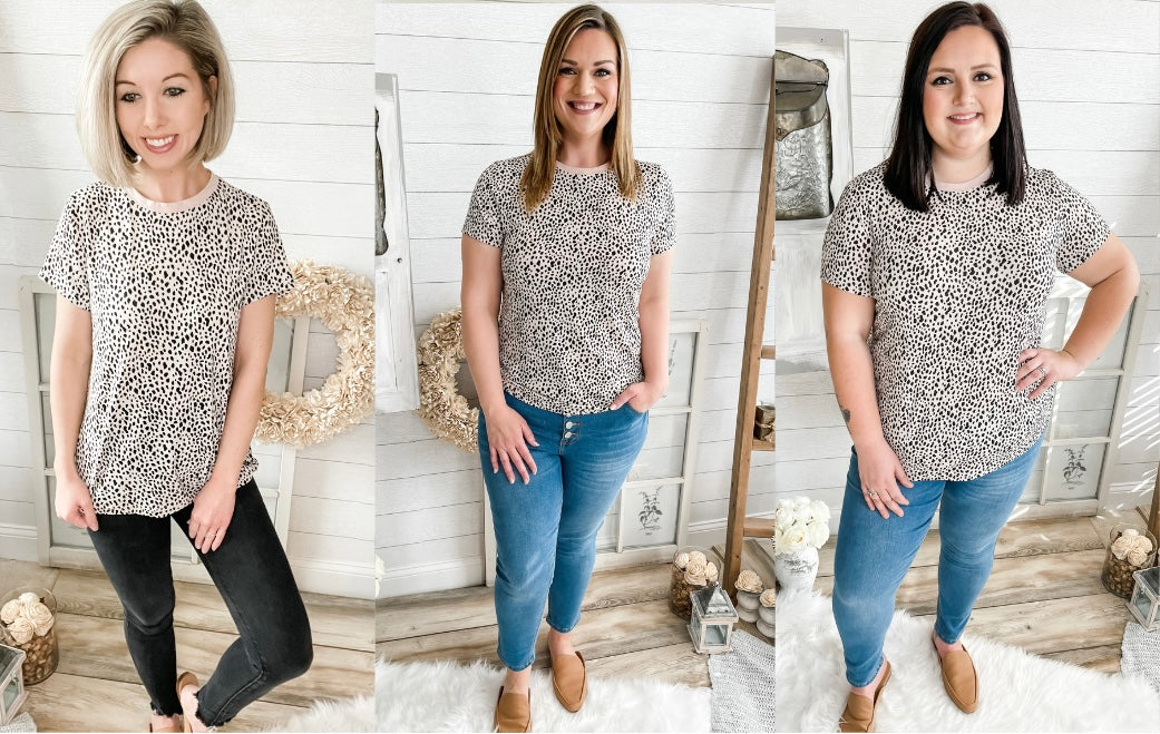 Apricot Cheetah Print Lightweight Top