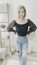 Load and play video in Gallery viewer, Floral Mesh Sleeve Top
