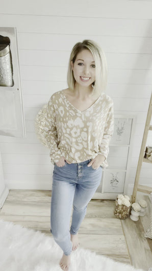 Taupe Leopard Print Sweater