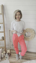 Load and play video in Gallery viewer, Coral Sweatpants with Leopard Side Stripes
