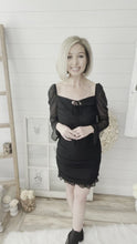 Load and play video in Gallery viewer, Mesh Sleeve Ruched Mini Dress
