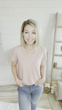 Load and play video in Gallery viewer, V Neck Short Sleeve Middle Seam Shirt
