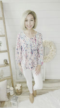 Load and play video in Gallery viewer, Floral Print Lilly Inspired Bubble Sleeve Top
