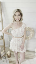 Load and play video in Gallery viewer, 2 Piece Set Floral One Shoulder Crop Top &amp; Ruffled Tiered Skirt
