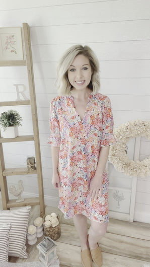 Multi Colored Floral Print Dress