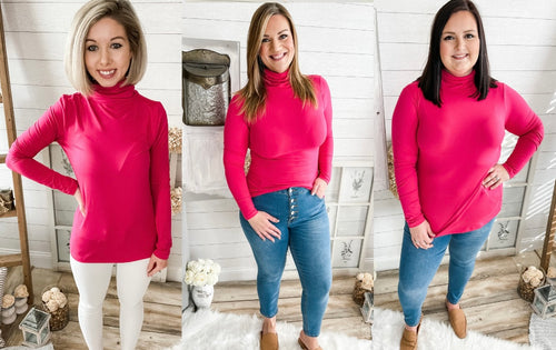 Hot Pink Turtleneck