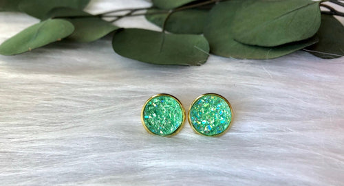 Mint Druzy Earrings