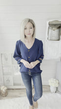 Load and play video in Gallery viewer, Flare Mesh Sleeve Button Down Top
