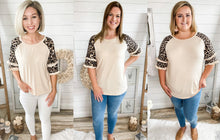 Load image into Gallery viewer, Ruffled Leopard Tiered Sleeve Top
